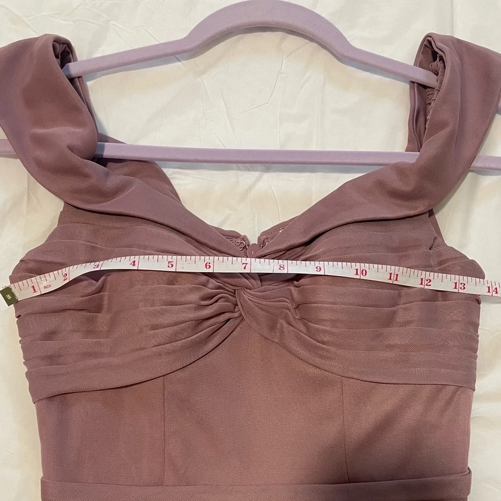 Azazie, Extra Small, Dusty Rose, Almendra Bridesmaid Dress - Picture 6 of 9